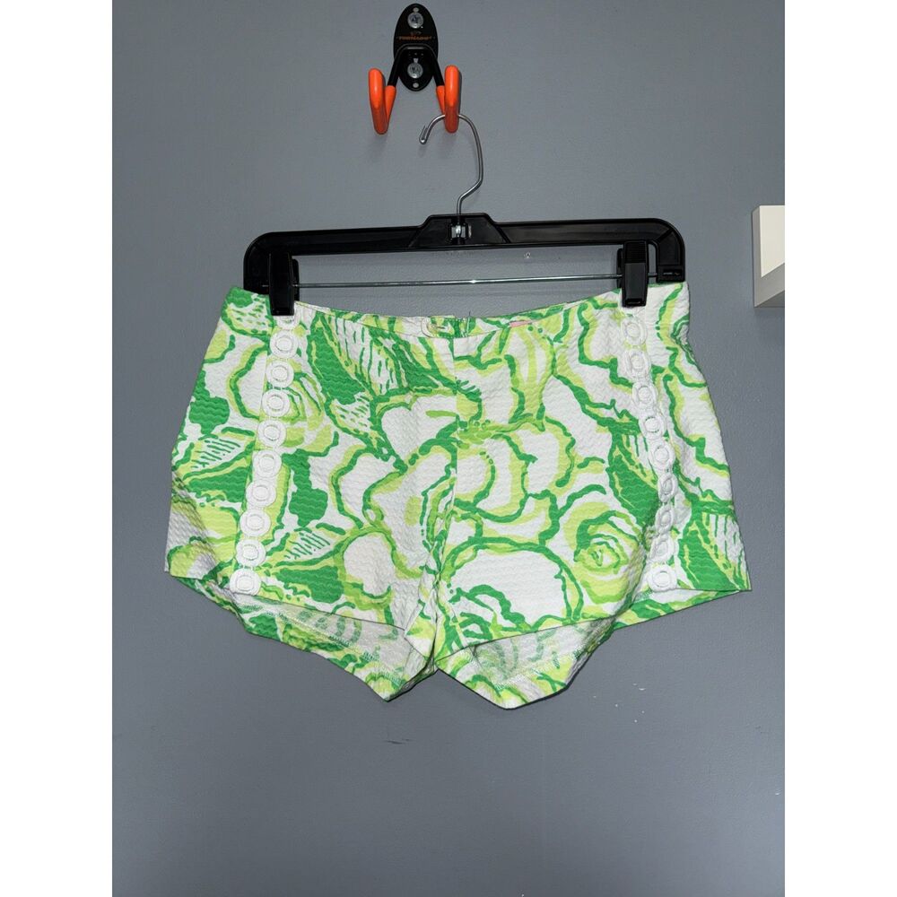 Lilly Pulitzer Liza Green & White Heartbreaker Shorts | Size 2 | Resort, Preppy